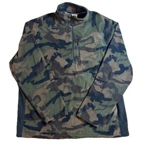 Starter Camouflage Camo Fleece Pullover Jacket Quarter Zip Men's XL